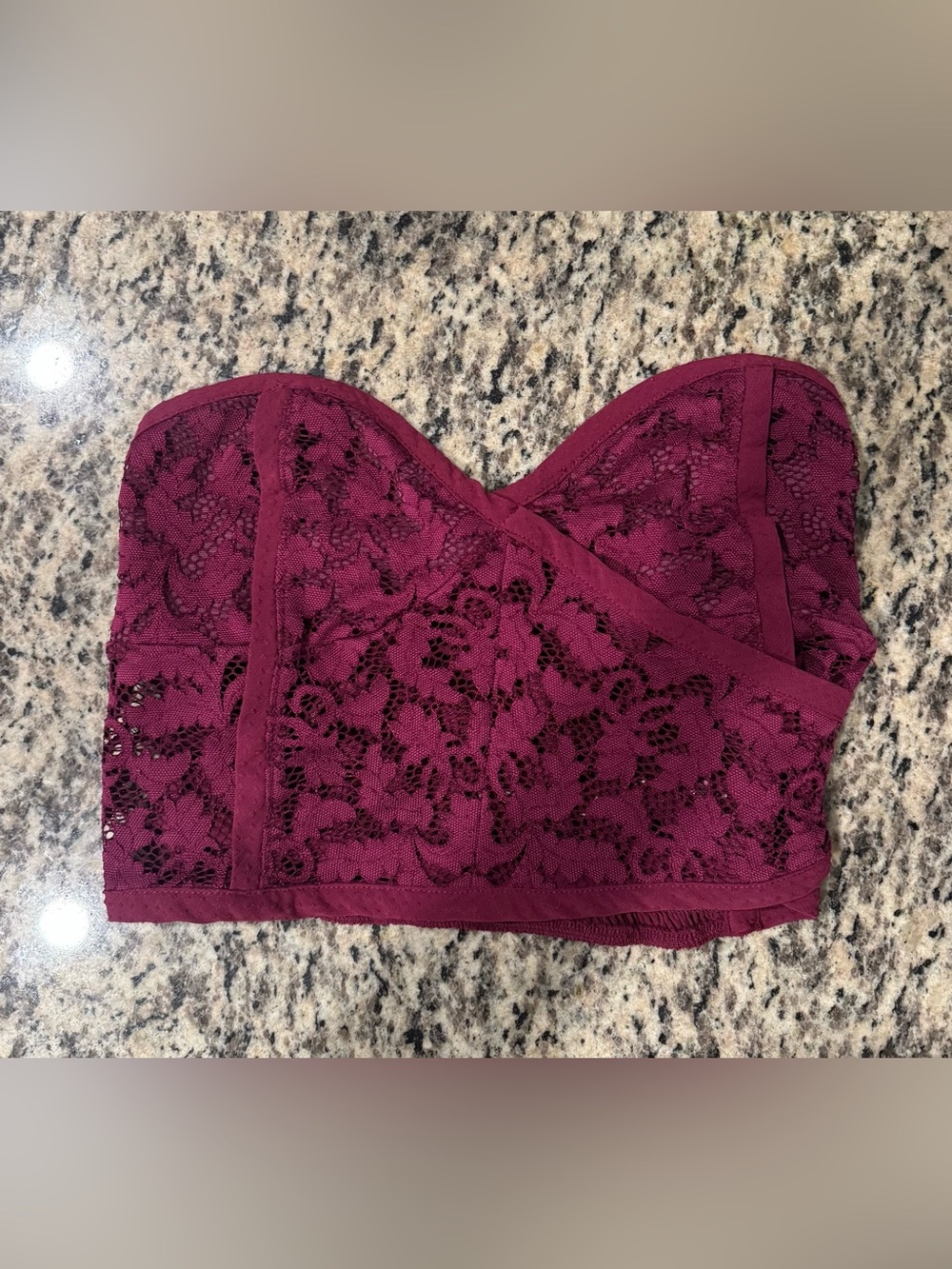 Free People Lace Tube Top / Bandeau Bralette in Magenta